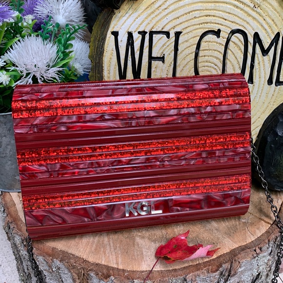 🔥SALE🔥 Authentic KURT GEIGER LONDON Acrylic clutch/Crosby - Picture 3 of 15